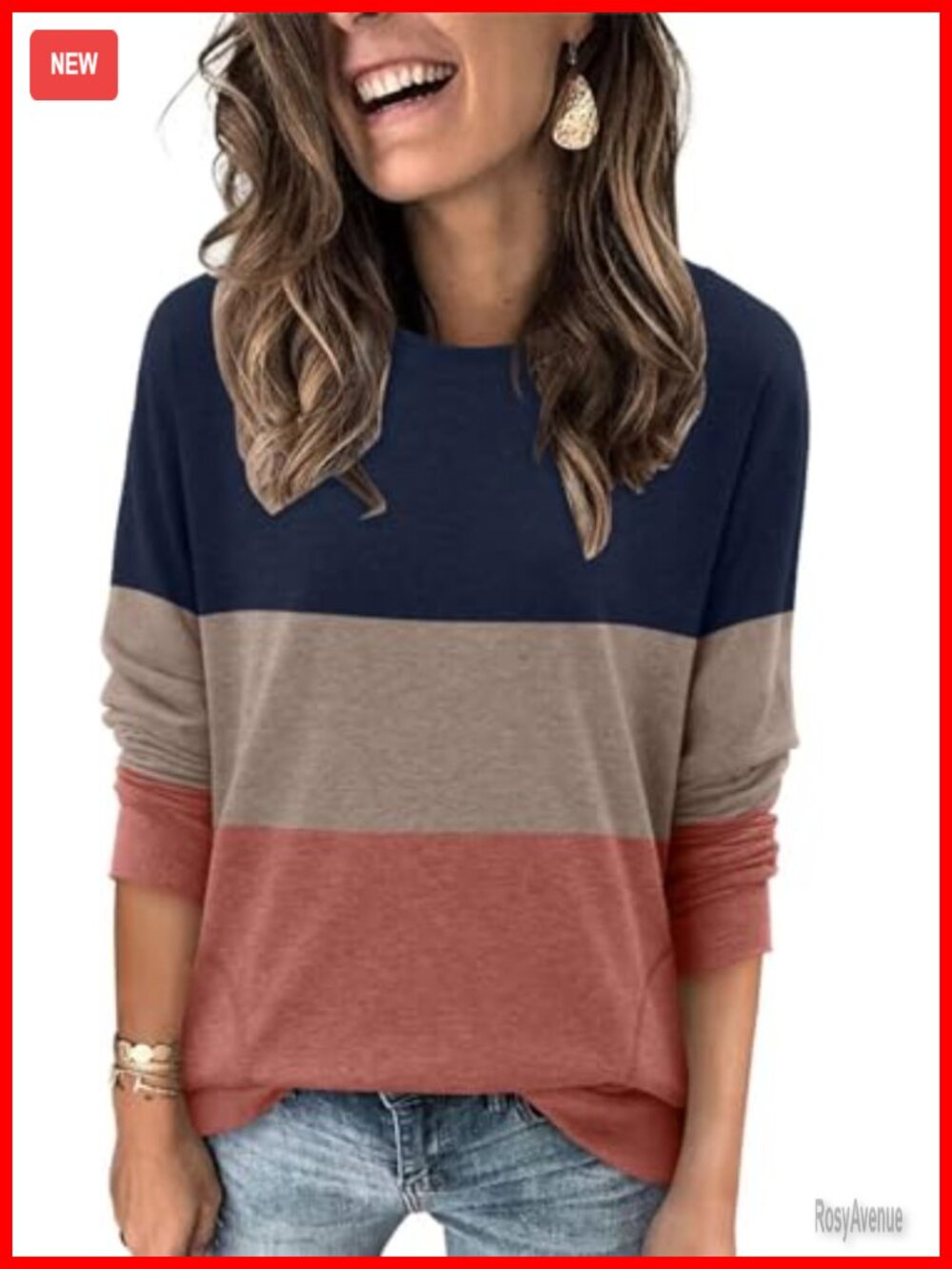 Womens Tunic Top Sweatshirt Long Sleeve Pullover with Pockets